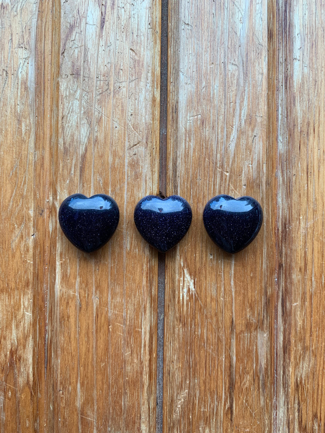 Blue goldstone mini heart